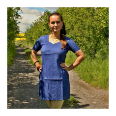 Dámská kurta prošívané pruhy, kr. rukáv 2