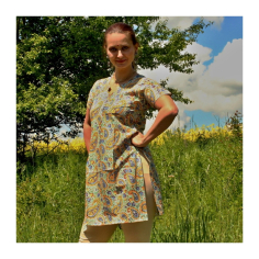 Dámská kurta kašmírový vzor, kr. rukáv