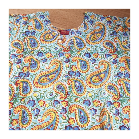 Dámská kurta kašmírový vzor, kr. rukáv