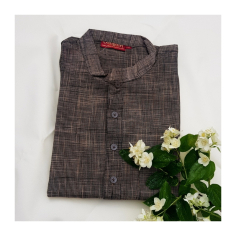 Kurta pánská žíhaná, stojáček, kr. rukáv