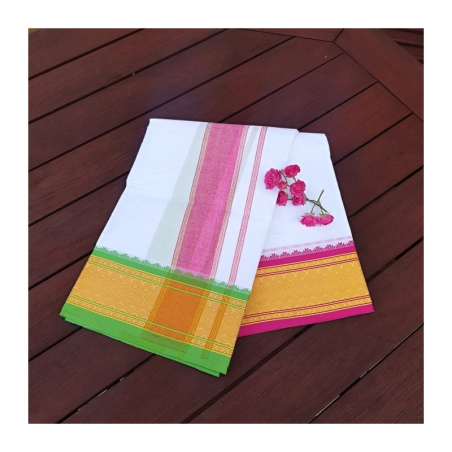 Dhotí růžový a zlatý pruh