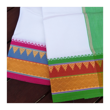 Dhotí široký pruh zelený a barevný