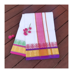 Dhotí červený a zlatý pruh