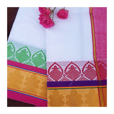 Dhotí červený a zlatý pruh