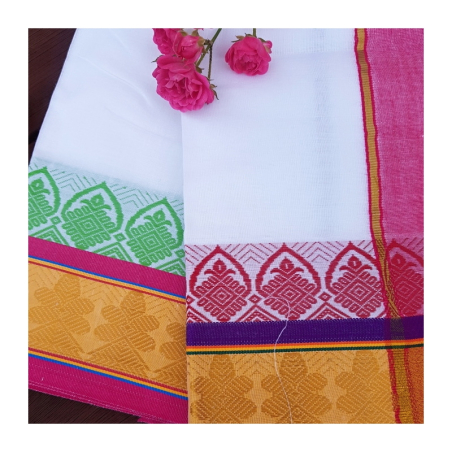 Dhotí červený a zlatý pruh