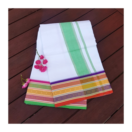 Dhotí široký zelený pruh, bordura široká