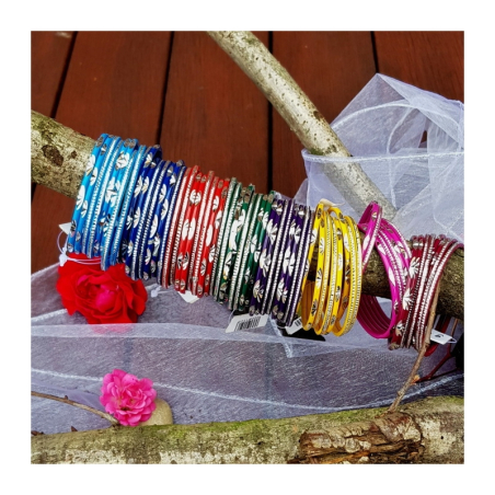 Náramky sada 8 ks kovový reliéf