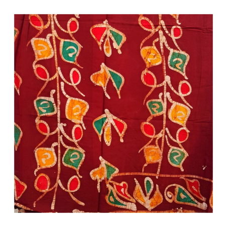 Sárí bavlna batikované bordové