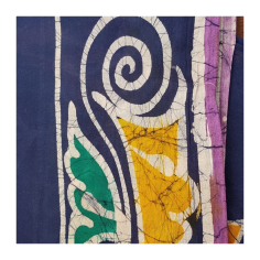 Sárí bavlna batikované modré 2