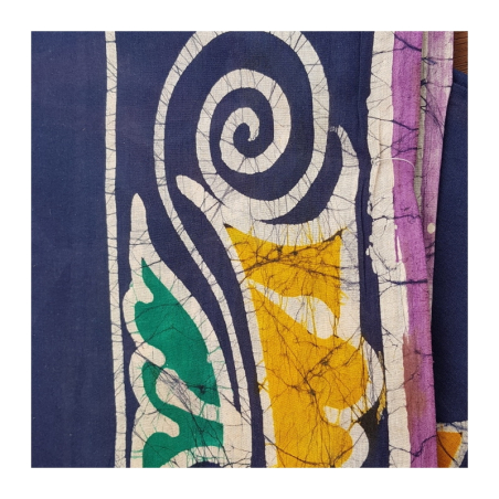 Sárí bavlna batikované modré