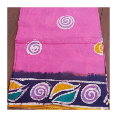 Sárí bavlna batikované růžové 2