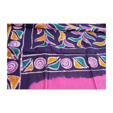 Sárí bavlna batikované růžové