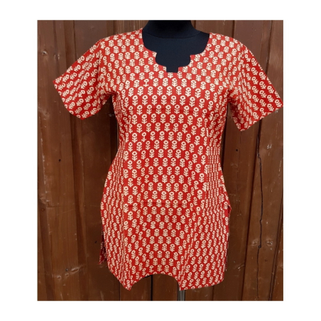 Dámská kurta cihlová, kr. rukáv