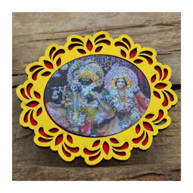 Dřevěná nálepka Krišna a Rádha