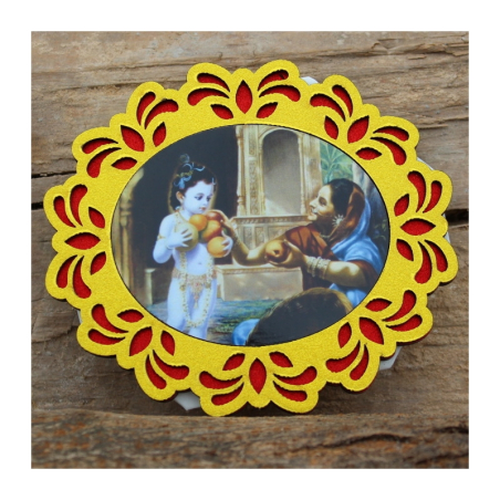 Dřevěná nálepka Krišna a ovoce