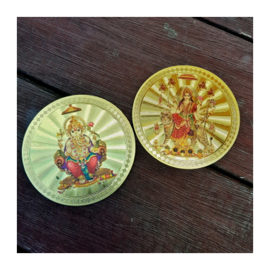 Nálepka Durga zlatá pr. 7 cm