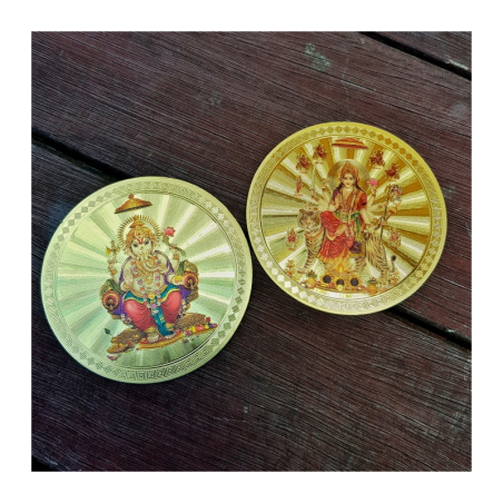Nálepka Durga zlatá pr. 7 cm
