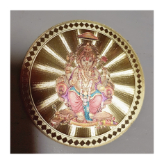 Nálepka Ganéša zlatá pr. 7 cm 2