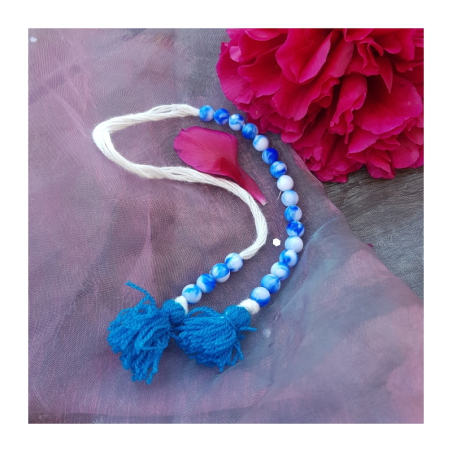 Počítadlo k japa pytlíku modrobílé korálky