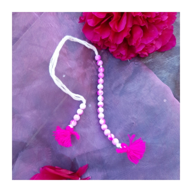 Počítadlo k japa pytlíku bordó/růžovobílé korálky