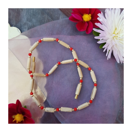 Kantimála 1ř. červený/zel./modrý/černý mezi 2 zlatými korálky