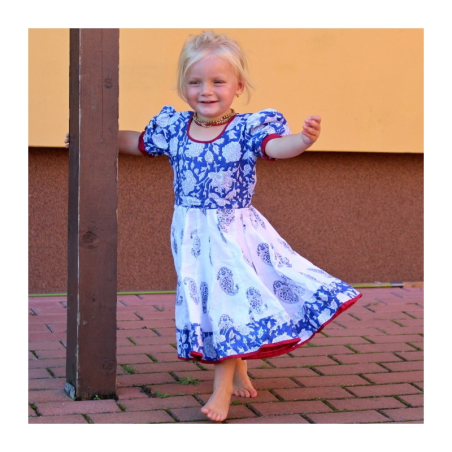 Dívčí anarkali handblock print