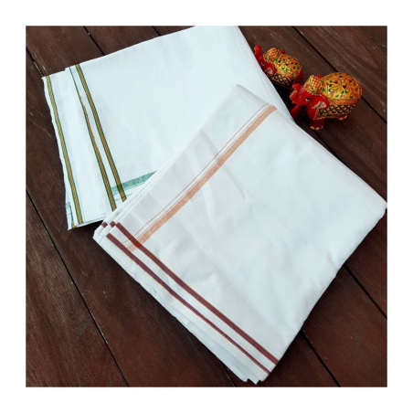 Dhotí s 2 pruhy, bordura plný proužek