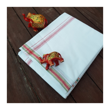 Dhotí 4 proužky, bordura drobný vzor