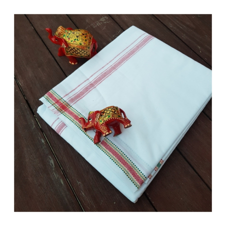 Dhotí 4 proužky, bordura drobný vzor